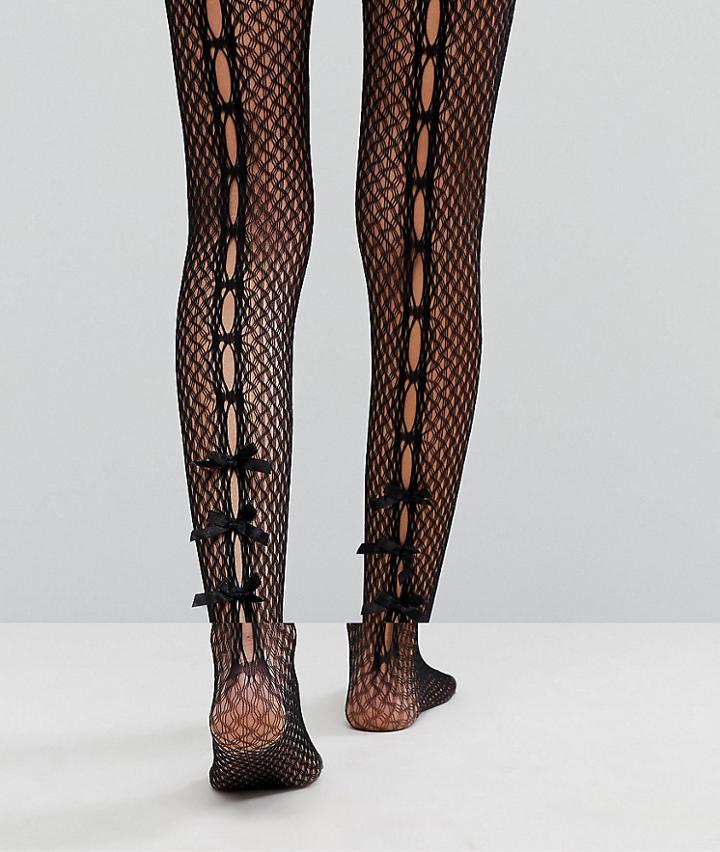 Asos Open Back Seam Tights - Black