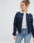 Pepe Jeans Fleece Collar Denim Jacket - Blue