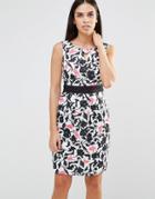 Uttam Boutique Tropical Bird Camo Pencil Dress - Black