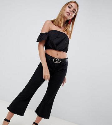 Missguided Petite Cropped Flare Jean - Black