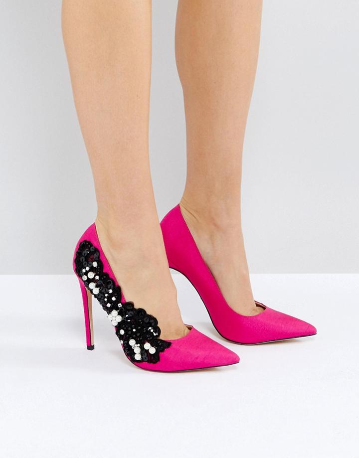 Kg By Kurt Geiger Bounty Embellished Pearl Pink Pumps - Pink