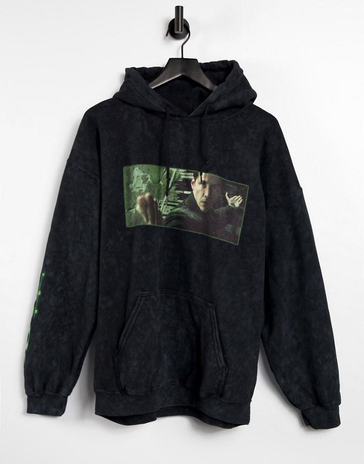 Vintage Supply The Matrix Print Hoodie In Black