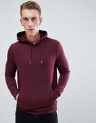 New Look Hoodie With Pocket In Burgundy - Red