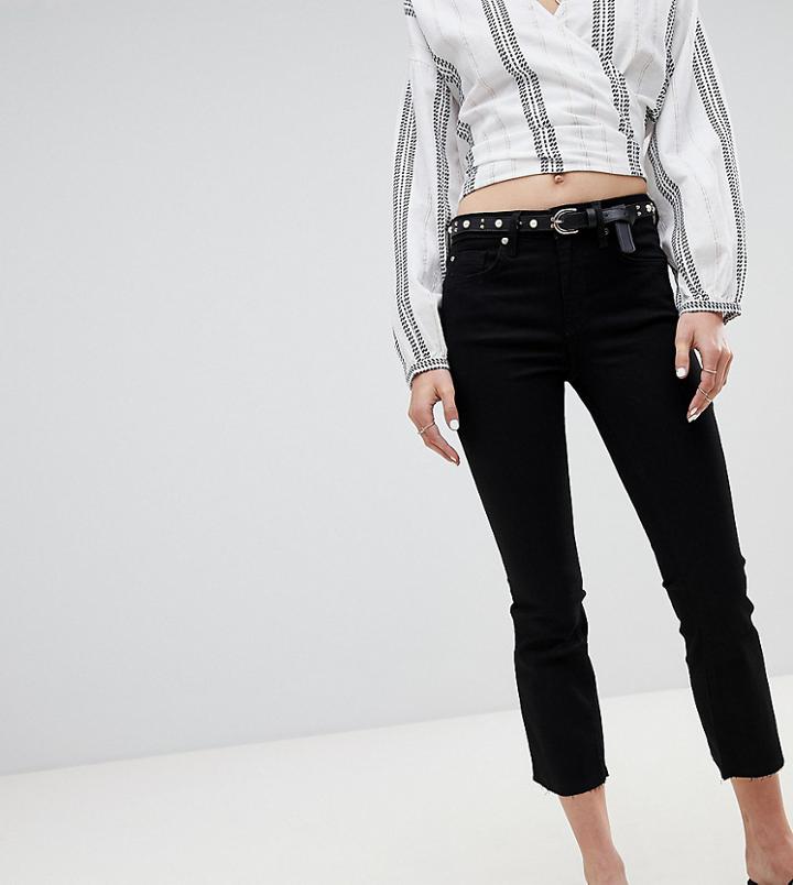 River Island Cropped Flare Jeans - Black