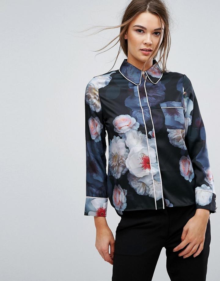 Ted Baker Chelsea Contrast Piping Shirt - Black