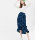 Monki Leopard Print Skirt With Side Buttons In Black - Multi