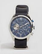 Tommy Hilfiger 1791187 Corbin Chronograph Leather Watch In Navy - Navy
