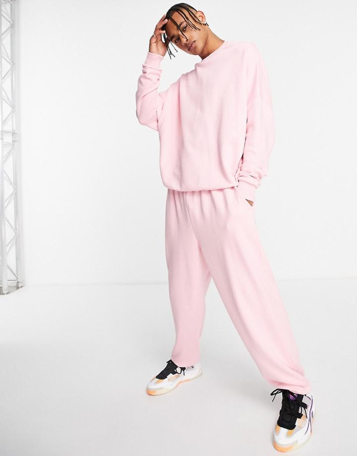 Asos Design Super Oversized Sweatpants In Pink - Part Of A Set