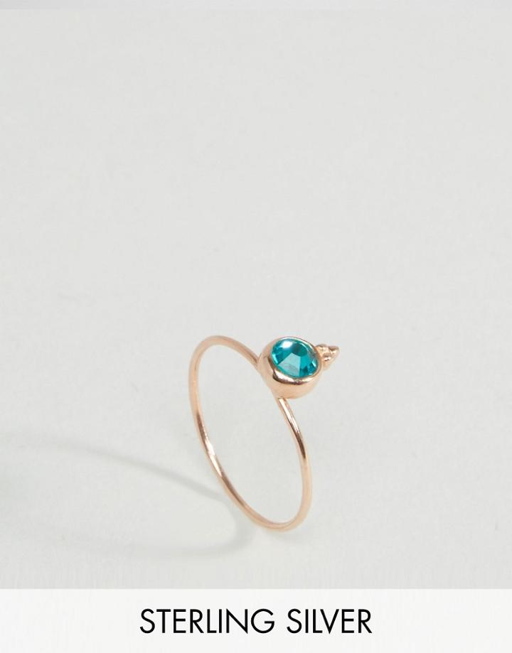 Asos Rose Gold Plated Sterling Silver Birth Stone December Ring - Yell