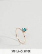 Asos Rose Gold Plated Sterling Silver Birth Stone December Ring - Yell