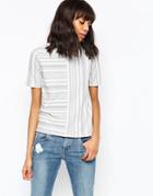 Asos The Ponte Top In Block Stripe