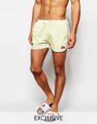 Ellesse Swim Shorts With Taping Exclusive To Asos - Yellow