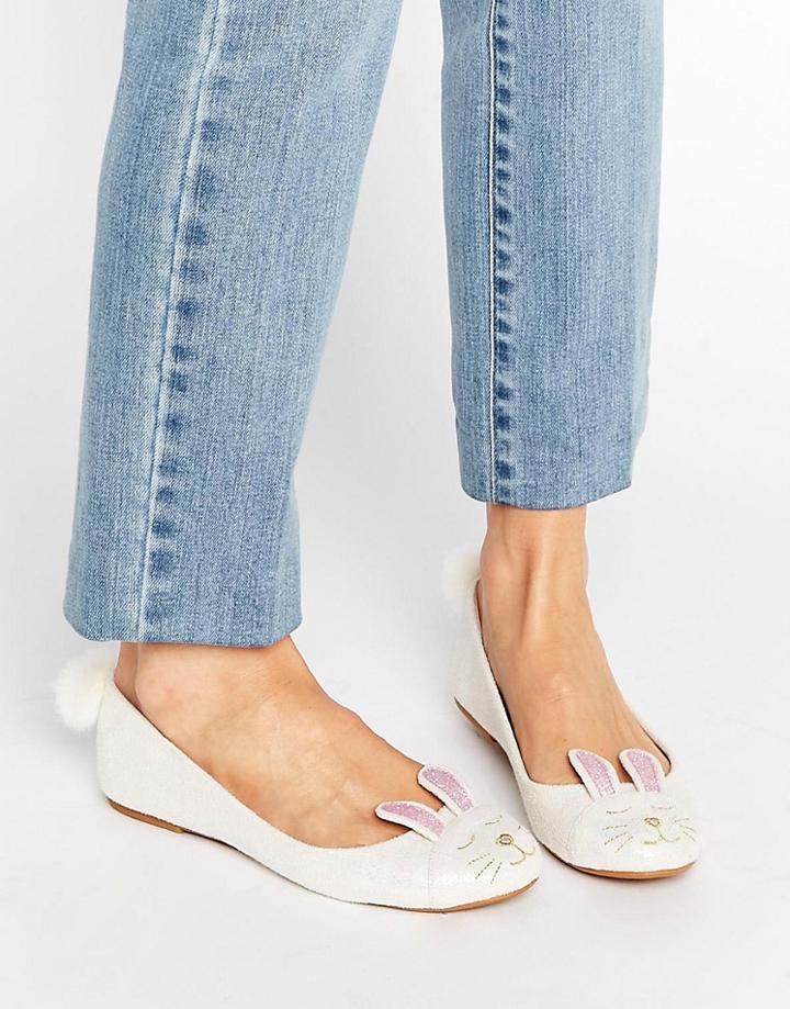 Asos Lettuce Bunny Ballet Flats - White