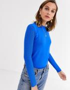Gianni Feraud Crewneck Knit Sweater In Cobalt Blue