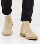 Pull & Bear Suede Chelsea Boots In Sand - Tan
