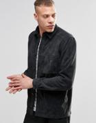 Weekday Mike Suede Shirt Jacket Dark Gray - Gray