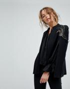 Bolongaro Trevor Paradise Embellished Wool Cape - Black