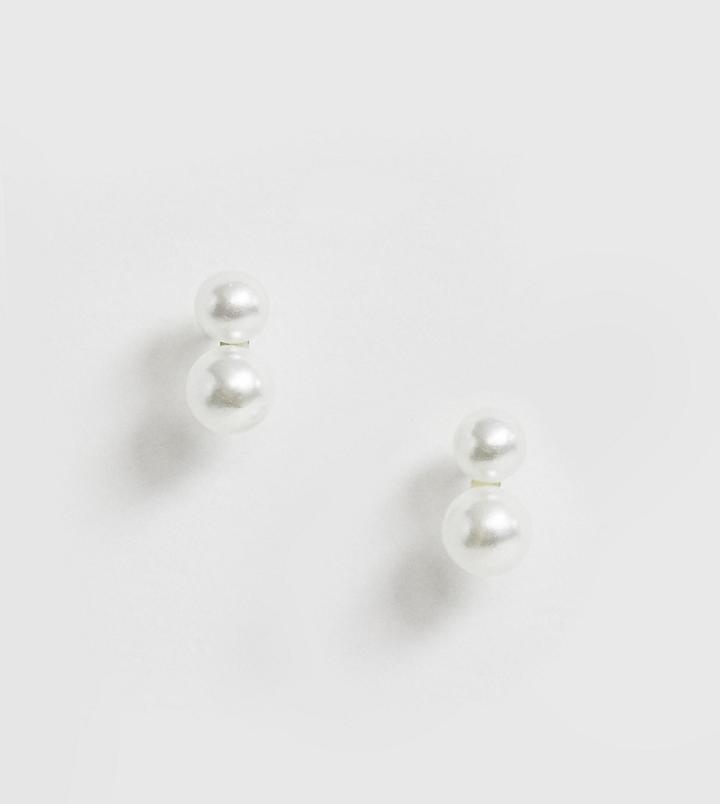 Kingsley Ryan Sterling Silver Double Pearl Stud Earrings