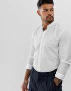 Harry Brown Slim Fit Grandad Collar Shirt - White