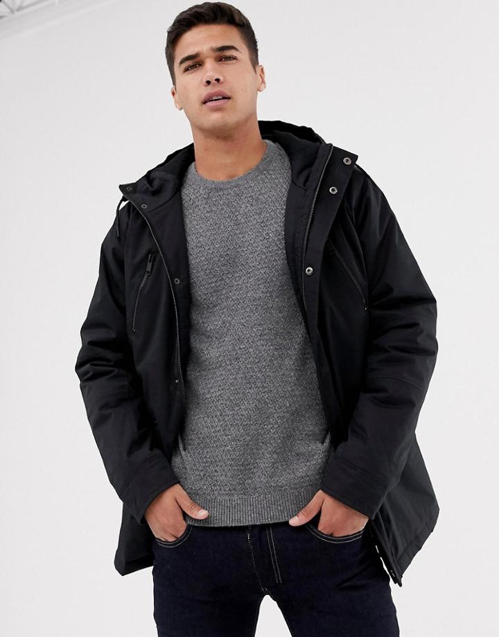 Brave Soul Hooded Bonded Parka-black