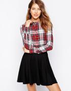 Only Plaid Cropped Shirt - Multi
