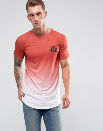 Bee Inspired Muscle T-shirt In Red Fade - Red