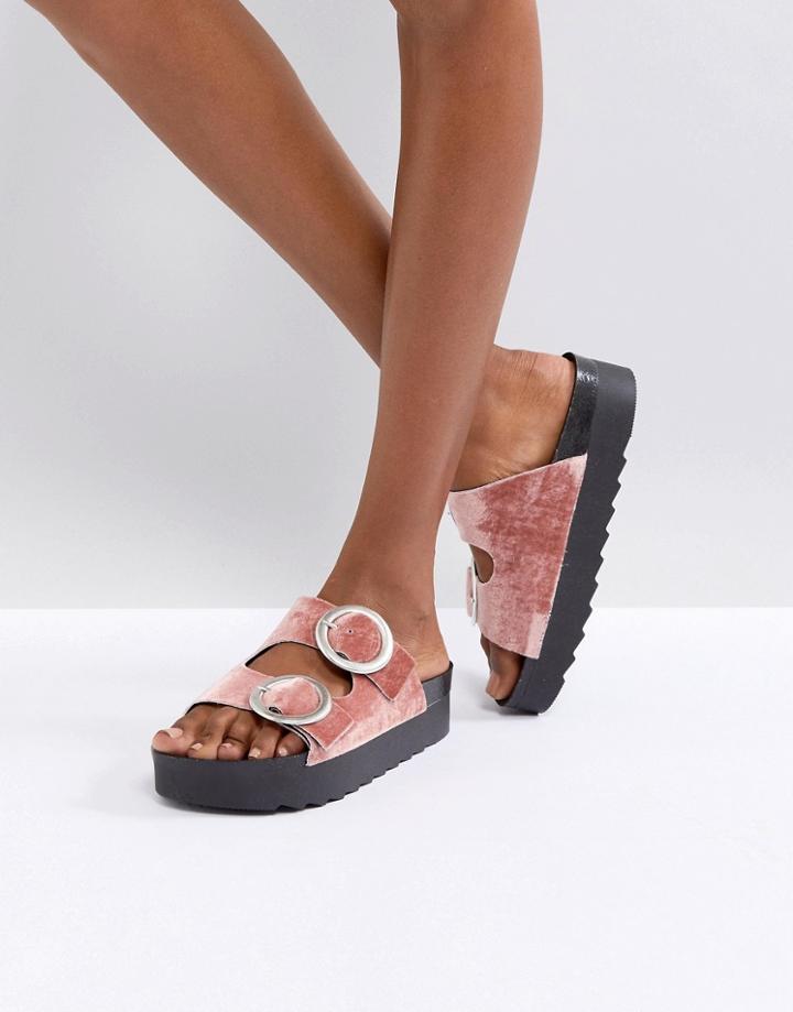 Sixtyseven Flat Slide Buckle Sandal - Beige
