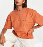 Collusion Unisex Logo T-shirt In Rust-orange