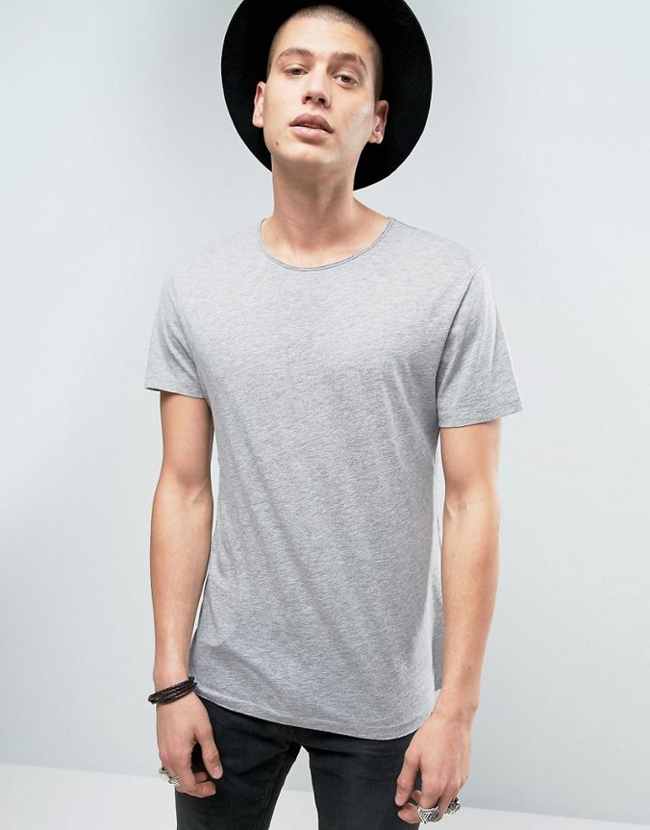 Allsaints T-shirt With Drop Shoulder Detail - Gray