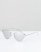 Weekday Silver Cat Cye Sunglasses - Silver