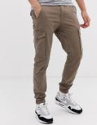 Jack & Jones Cuffed Cargo Pants In Sand-beige