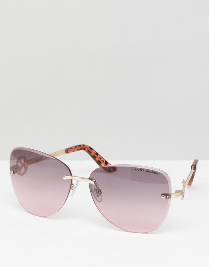 Kurt Geiger Retro Sunglasses - Gold