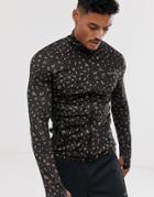 Asos 4505 Muscle Training Sweat In Leopard Print With Quick Dry - Brown