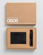 Asos Bracelet And Card Holder Set - Black