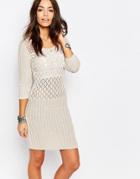 Only Crochet Jumper Dress - Cream