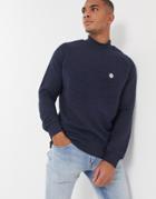Le Breve High Funnel Neck Sweatshirt Mix And Match In Navy