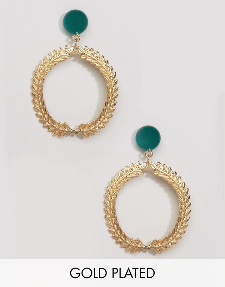Gogo Philip Gold Plated Fan Hoop Earrings - Gold