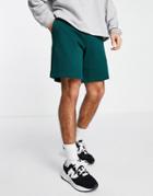 Asos Design Oversized Jersey Shorts In Dark Green