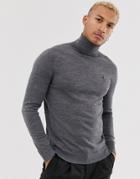 Religion Fine Knit Logo Roll Neck Sweater In Gray