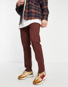 Selected Homme Straight Pants In Brown