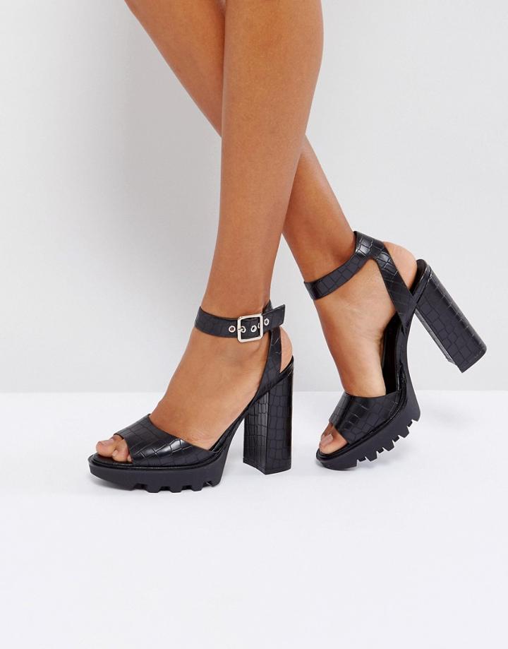 Truffle Collection Platform Sandal - Black