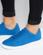 Asos Lace Up Sneakers In Blue - Blue