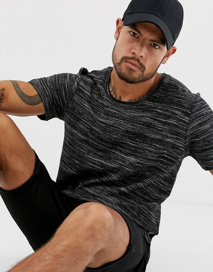 Jack & Jones Premium Longline T-shirt In Black - Black
