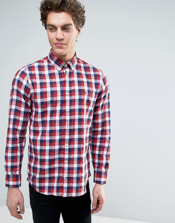 Tommy Hilfiger Ginham Checked Shirt - Red
