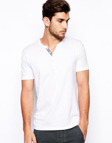 Selected Grandad T-shirt In Pima Cotton