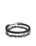 Simon Carter Leather And Semi Precious Bracelet Pack Exclusive To Asos - Black