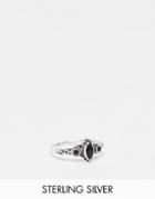 Kingsley Ryan Sterling Silver Black Stone Ornate Ring