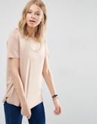 Asos Knitted U Neck T-shirt - Beige