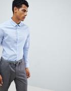 Asos Design Skinny Shirt In Blue