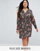 Lovedrobe Plus Dress In Floral Print - Multi